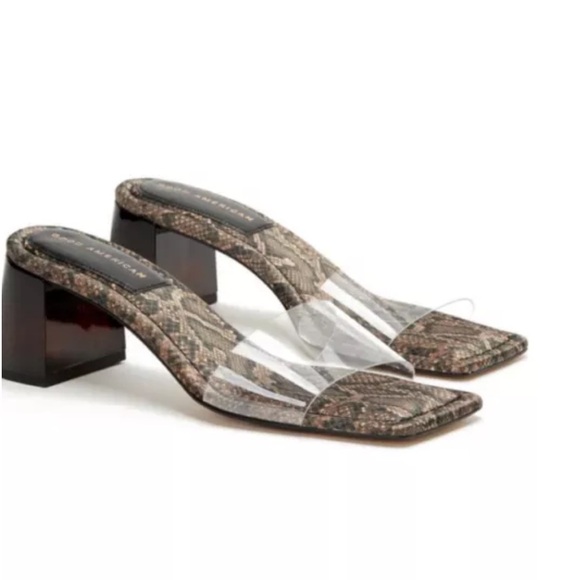 Good American Women’s Snakeskin Cushioned Sole Block Heel/Slide | NEW/NIB!!🖤🤎 - Picture 6 of 14